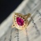 14k Gold 1.18 Ctw Natural Ruby & Diamond Ring