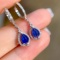 14k Gold 1.68 Ct Natural Sapphire & Sapphire Earrings