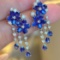 14k Gold 5.5 Ct Natural Sapphire & Diamond Earrings