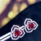 14k Gold 0.96 Ct Natural Ruby & Diamond Earrings