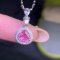 14k Gold 0.915 Ctw Natural Sapphire & Diamond Pendant( Without Chain )