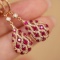 14k Gold 2.40 Ctw Natural Ruby & Diamond Earrings