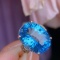 14k Gold 10.15 Ct Natural Topaz & Diamond Ring