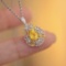 14k Gold 0.92 Ct Natural Sapphire & Diamond Pendant( Without Chain )
