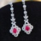 14k Gold 0.65 Ct Natural Ruby & Diamond Earrings