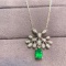 14k Gold 0.65 Ct Natural Emerald & Diamond Pendant( Without Chain )