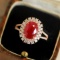 14k Gold 4.06 Ctw Natural Ruby & Diamond Ring