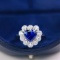 14k Gold 3.03 Ctw Natural Sapphire & Diamond Ring