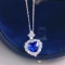 14k Gold 1.54 Ctw Natural Sapphire & Diamond Pendant( Without Chain )