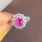 14k Gold 1.76 Ctw Natural Padparadscha Sapphire & Sapphire Ring