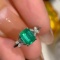 14k Gold 1.30 Ctw Natural Emerald & Diamond Ring