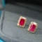 14k Gold 0.94 Ctw Natural Ruby & Diamond Earrings