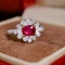 14k Gold 1.12 Ctw Natural Ruby & Diamond Ring