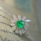 14k Gold 1.58 Ctw Natural Emerald & Diamond Ring