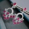 14k Gold 3.11 Ctw Natural Ruby & Diamond Earrings