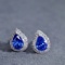 14k Gold 2.16 Ctw Natural Sapphire & Diamond Earrings
