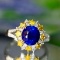14k Gold 2.12 Ctw Natural Sapphire & Diamond Ring