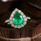 14k Gold 2.21 Ctw Natural Emerald & Diamond Ring