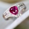 14k Gold 1.39 Ctw Natural Ruby & Diamond Ring