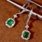 14k Gold 1.58 Ctw Natural Emerald & Diamond Earrings