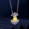 14k Gold 0.60 Ctw Natural Yellow Diamond & Diamond Pendant( Without Chain )