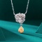 14k Gold 0.34 Ctw Natural Yellow Diamond & Diamond Necklace