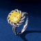 14k Gold 2.52 Ctw Natural Yellow Diamond & Diamond Ring