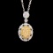 14k Gold 0.6 Ctw Natural Yellow Diamond & Diamond Pendant( Without Chain )