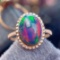 14k Gold 4.4 Ct Natural Opal & Diamond Ring