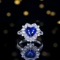 14k Gold 3.00 Ctw Natural Sapphire & Diamond Ring/pendant( Without Chain )