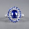 14k Gold 2.85 Ctw Natural Sapphire & Sapphire Ring