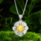 14k Gold 1.59 Ctw Natural Yellow Diamond & Diamond Pendant( Without Chain )