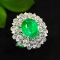 14k Gold 4.49 Ctw Vivid Green Natural Emerald & Diamond Ring/pendant( Without Chain )