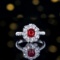 14k Gold 1.93 Ctw Natural Ruby & Diamond Ring/pendant( Without Chain )