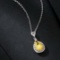 14k Gold 0.90 Ctw Natural Yellow Diamond & Diamond Pendant( Without Chain )