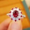 14k Gold 1.73 Ctw Natural Ruby & Diamond Ring/pendant( Without Chain )