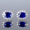14k Gold 2.32 Ctw Natural Sapphire & Diamond Earrings