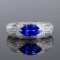 14k Gold 1.90 Ctw Natural Sapphire & Diamond Ring