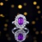 14k Gold 3.68 Ctw Natural Sapphire & Diamond Ring/pendant( Without Chain )
