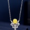 14k Gold 0.53 Ctw Natural Yellow Diamond & Diamond Necklace