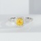14k Gold 0.72 Ctw Natural Yellow Diamond & Diamond Ring