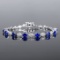 14k Gold 3.17 Ctw Natural Sapphire & Diamond Bracelet