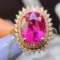 14k Gold 6.3 Ct Natural Tourmaline & Diamond Ring