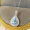 14k Gold 2.80 Ctw Natural Aquamarine & Diamond Pendant( Without Chain )