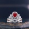 14k Gold 0.88 Ctw Natural Ruby & Diamond Ring