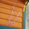 14k Gold 6.23 Ctw Natural Padparadscha Sapphire & Diamond Necklace