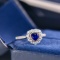 14k Gold 0.99 Ctw Natural Sapphire & Diamond Ring
