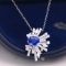 14k Gold 1.65 Ctw Natural Sapphire & Diamond Brooch/pendant( Without Chain )