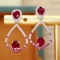 14k Gold 2.10 Ctw Natural Ruby & Diamond Earrings