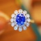 14k Gold 1.68 Ctw Natural Sapphire & Diamond Ring